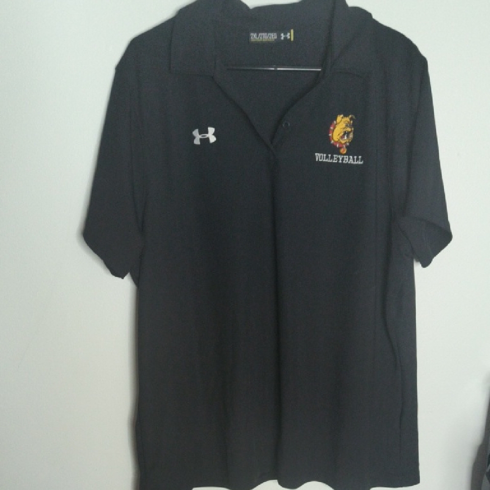 Under Armour Women's Black Polo - Embroidered Volleyball Logo - 2X